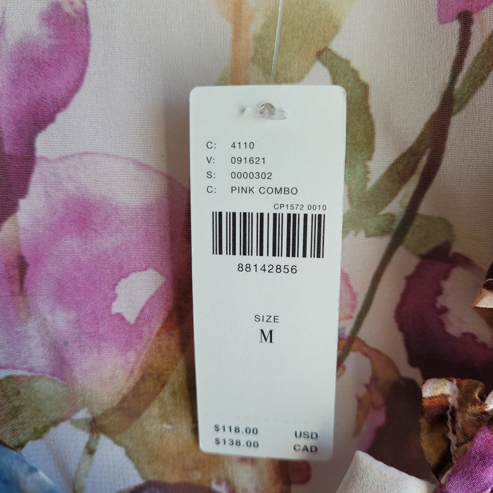 Floral Ruffle V-Neck Blouse - Pink Multi - Picture 7 of 10